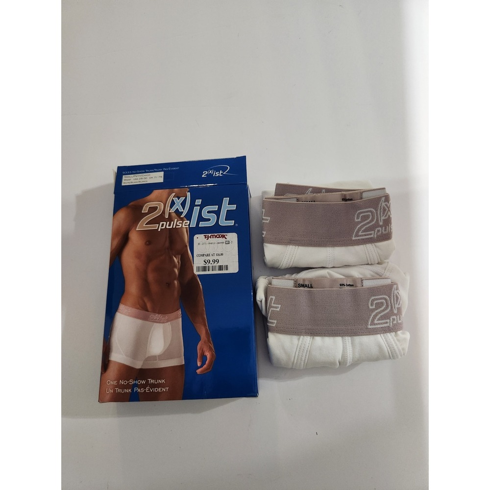 2(x)ist‎ No-Show Trunk White Pulse Cotton Stretch 2-Pack Small